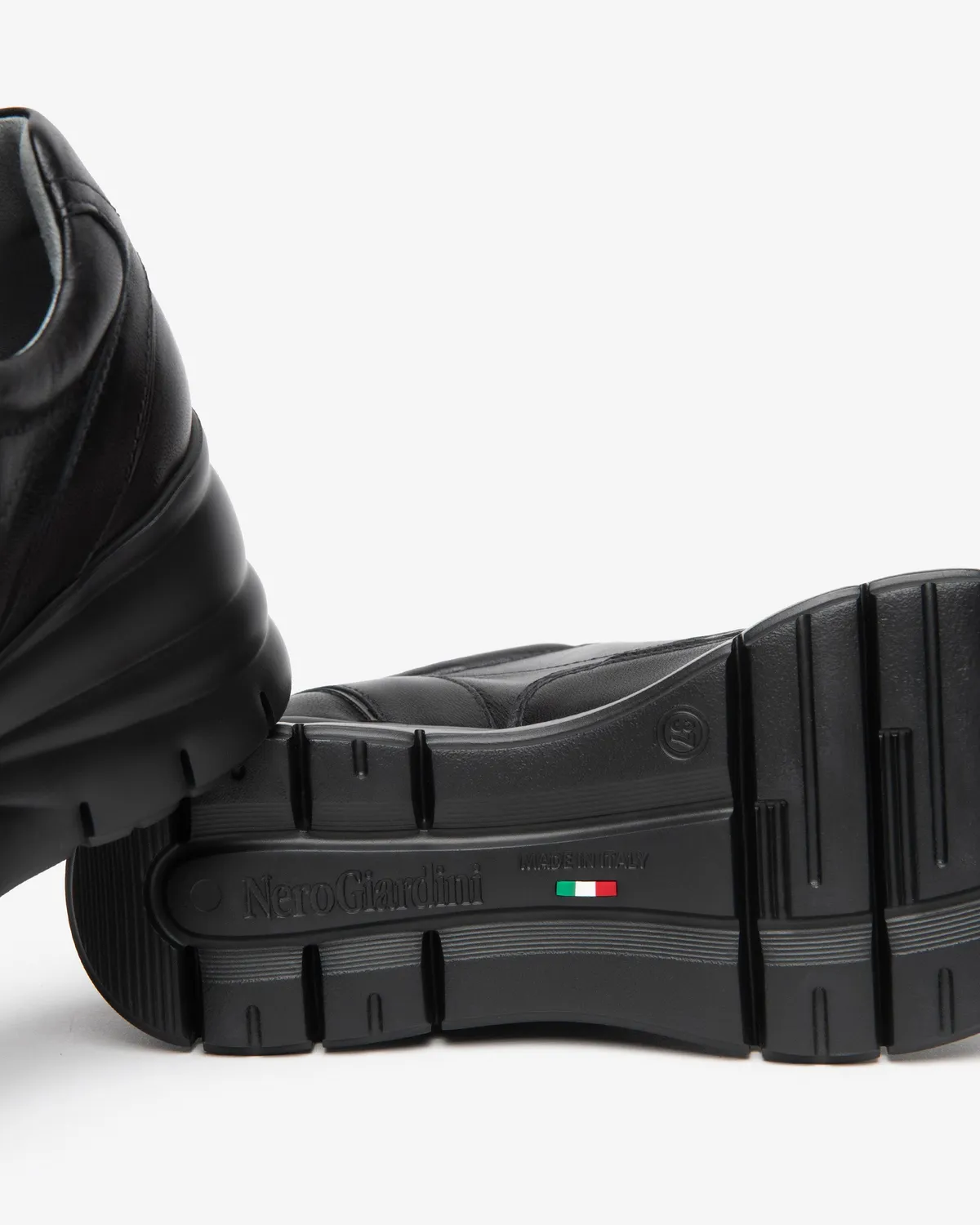 NeroGiardini sneakers piele dama cu fermoar toc 60 mm