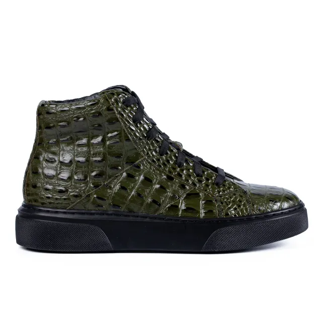 Lucas Shoes 855 ghete piele verde croco