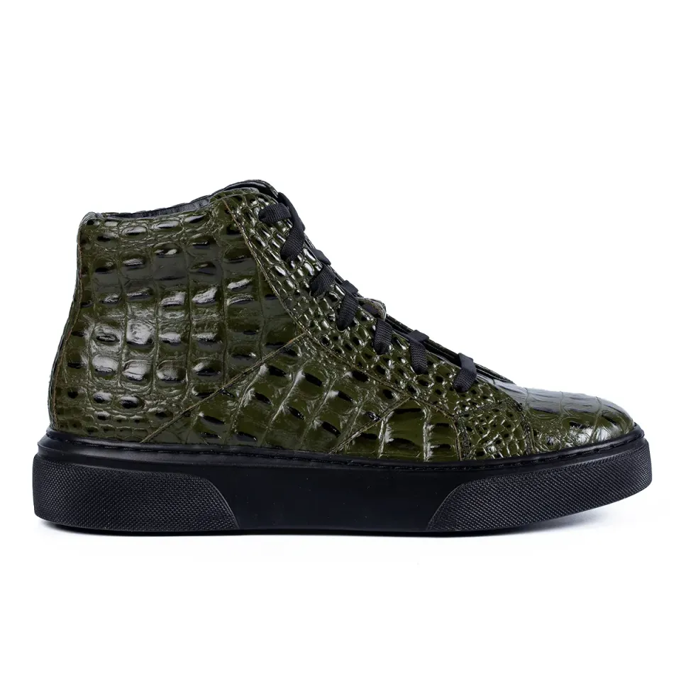 Lucas Shoes 855 ghete piele verde croco
