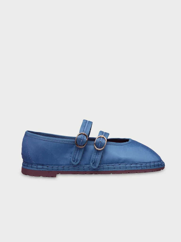 Flagelus Claire Blue pantofi Mary Jane mătase