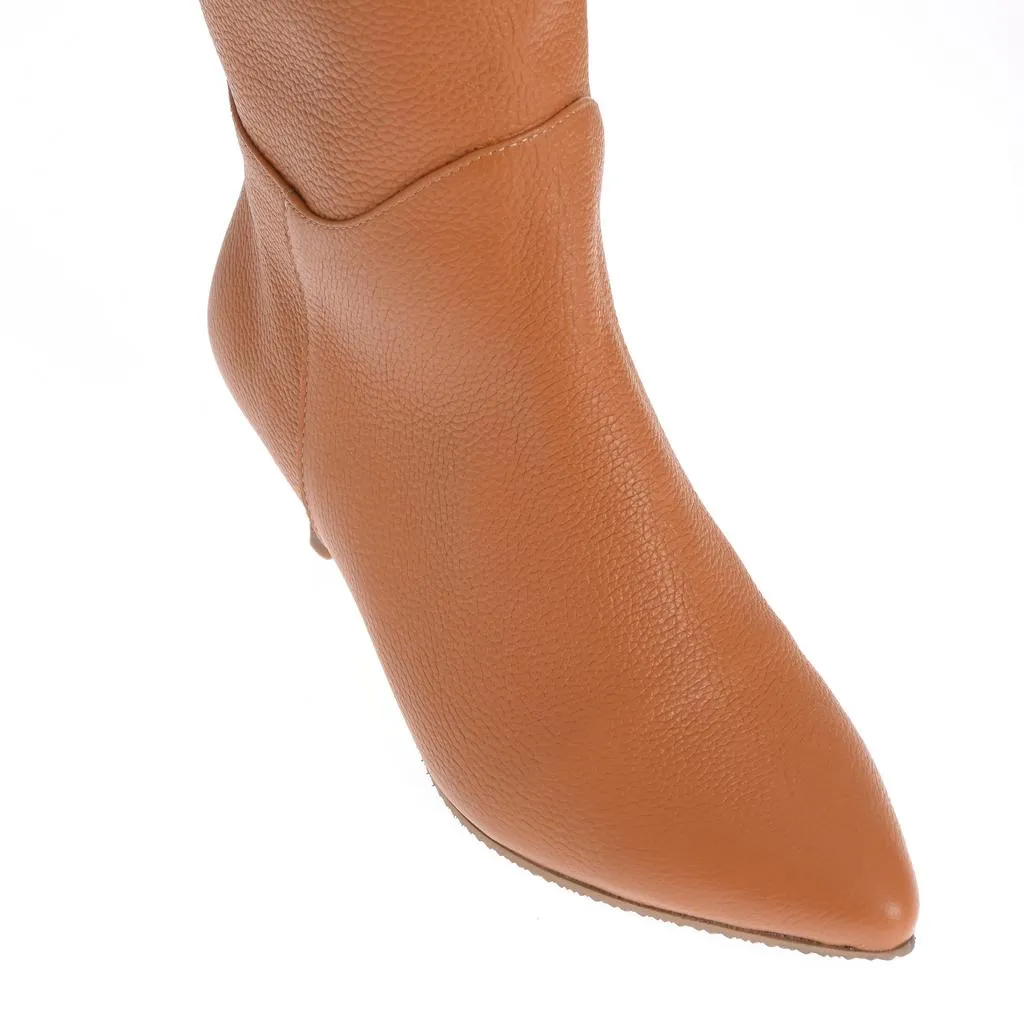 Ana Urbana Shoes Denisa cizme camel pana la genunchi