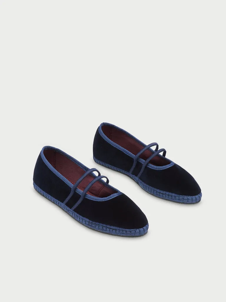 Flagelus Laurance Navy papuci bleumarin catifea