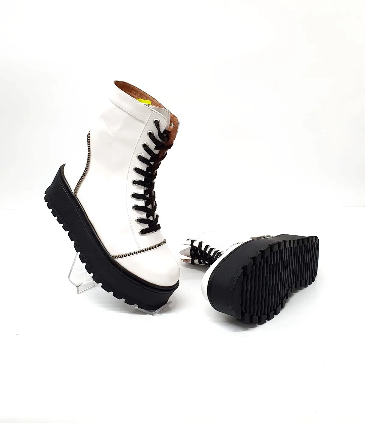 Catinca Shoes BC31 A bocanci dama piele naturala albi