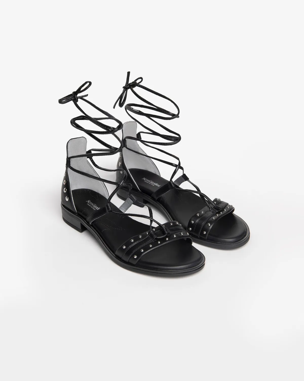NeroGiardini sandale dama piele gladiator cu tinte