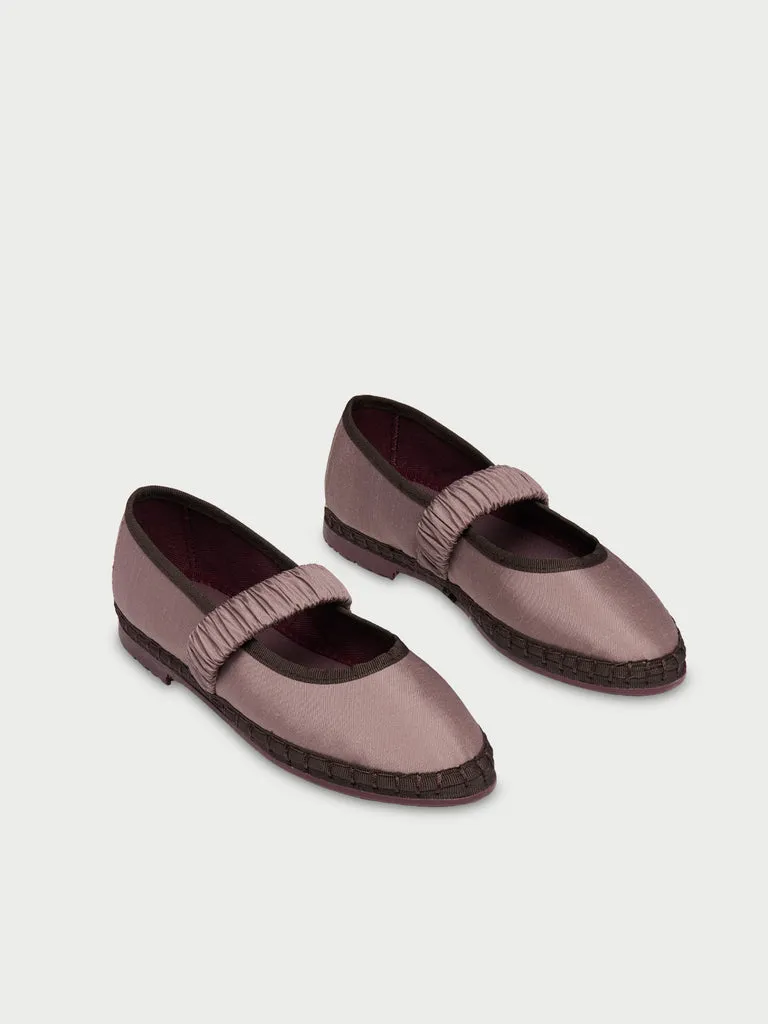 Flagelus Mafalda Silver Kids pantofi mătase maro
