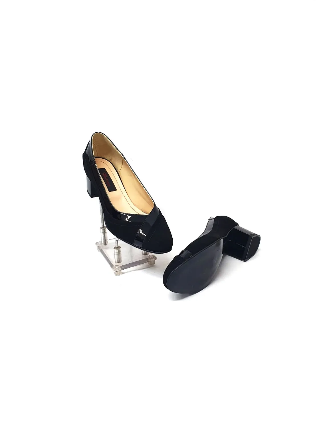 Catinca Shoes 208 NAL pantofi dama piele negru antilopa lac