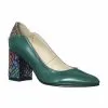 Catinca Shoes R9 VTM pantofi dama piele verde toc mozaic