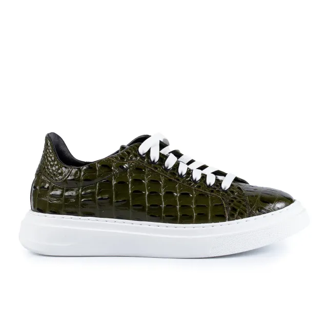 Lucas Shoes 510 Chile sneaker barbati verde croco piele