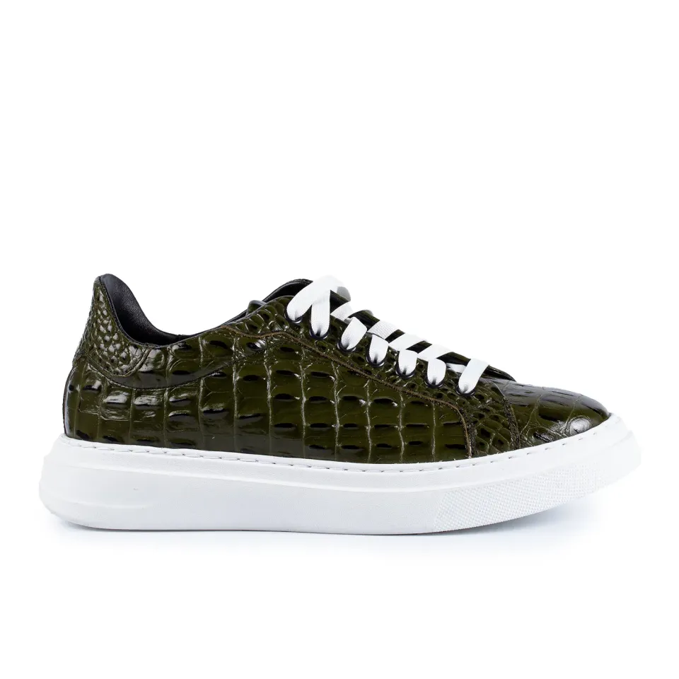 Lucas Shoes 510 Chile sneaker barbati verde croco piele