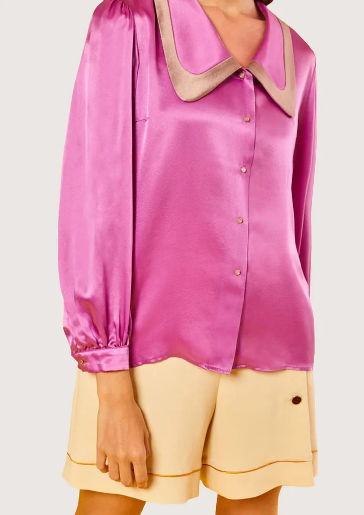 Flagelus Baseball Pink bluza matase roz