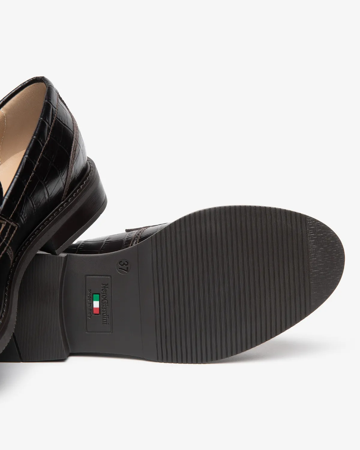 NeroGiardini mocasini dama piele croco penny