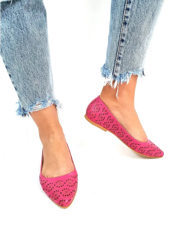 Catinca Shoes STP R balerini dama piele roz stileto
