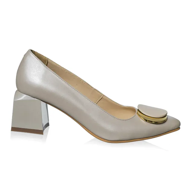 Catinca Shoes A33 pantofi dama bej sidef piele naturala