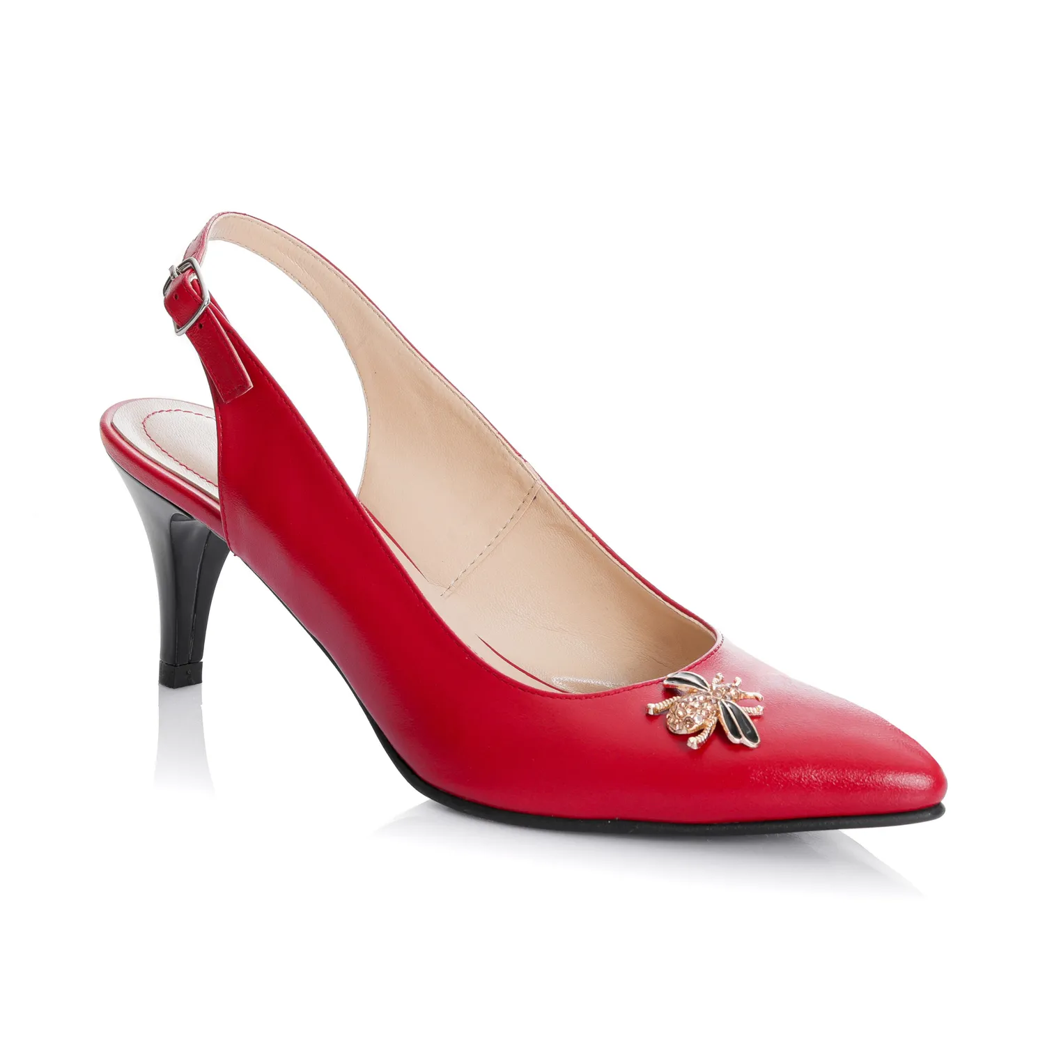 Catinca Shoes D46 RB sandale dama piele naturala rosu