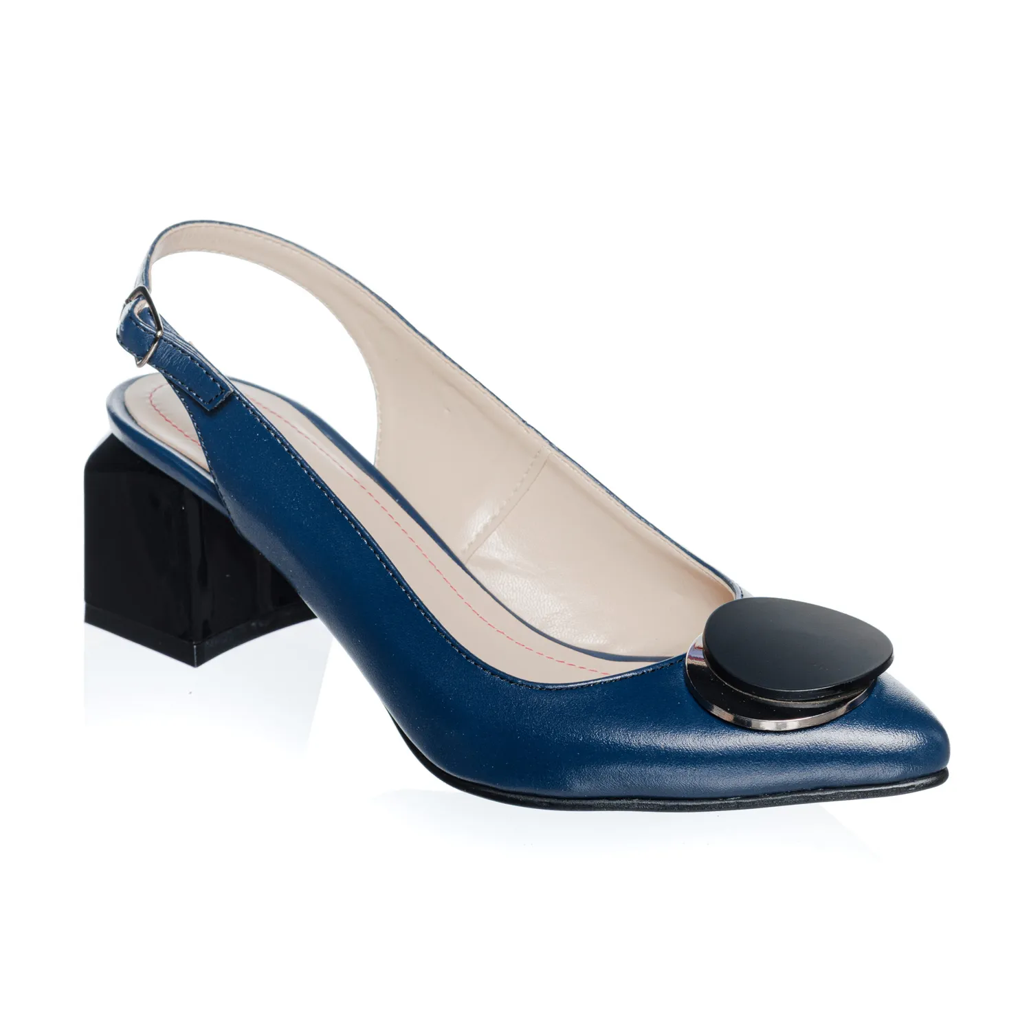 Catinca Shoes D32 B sandale dama piele albastru box
