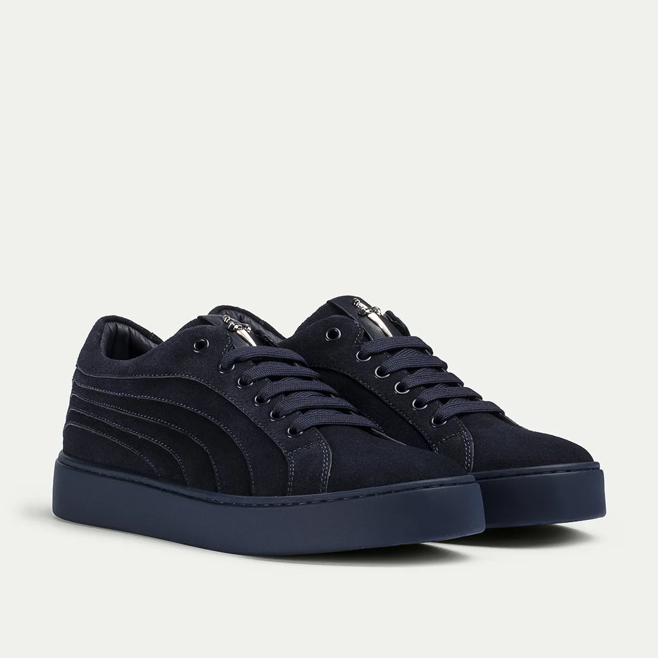 Cesare Paciotti Linea Derby pantofi bleumarin piele intoarsa