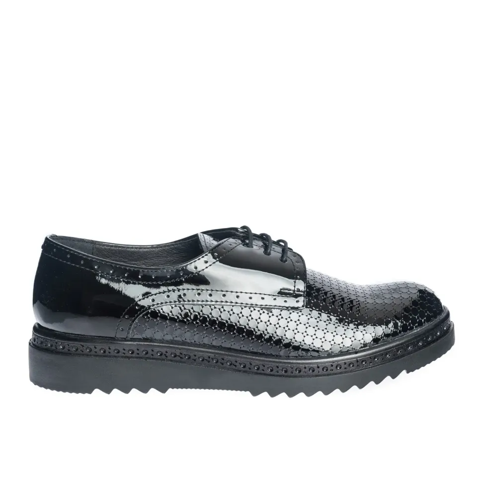 Catinca Shoes G10 NLS pantofi dama negru lac piele