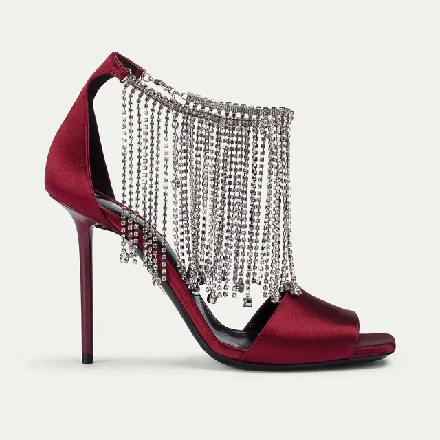 Cesare Paciotti Medea sandale satin bordo toc 10 cm