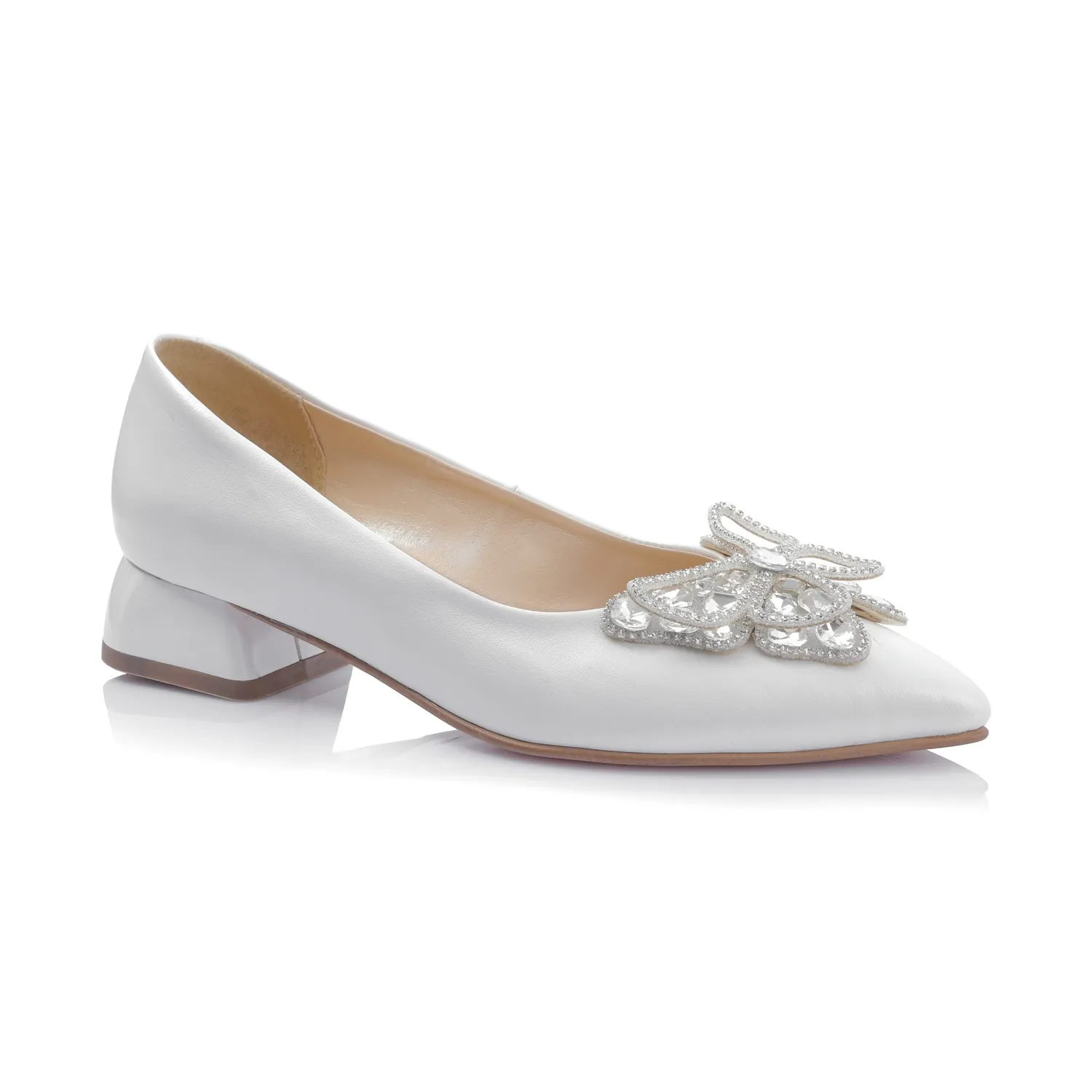 Catinca Shoes BL9 ALB balerini piele naturala alb sidef