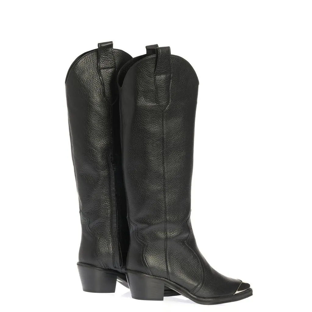 Ana Urbana Shoes Blair ciocate negre piele naturală