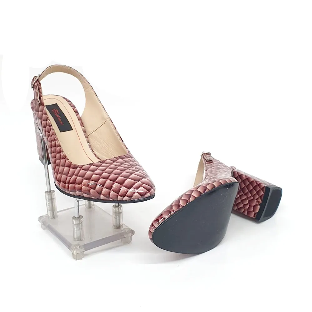 Catinca Shoes R77 BC sandale dama bordo piele naturala