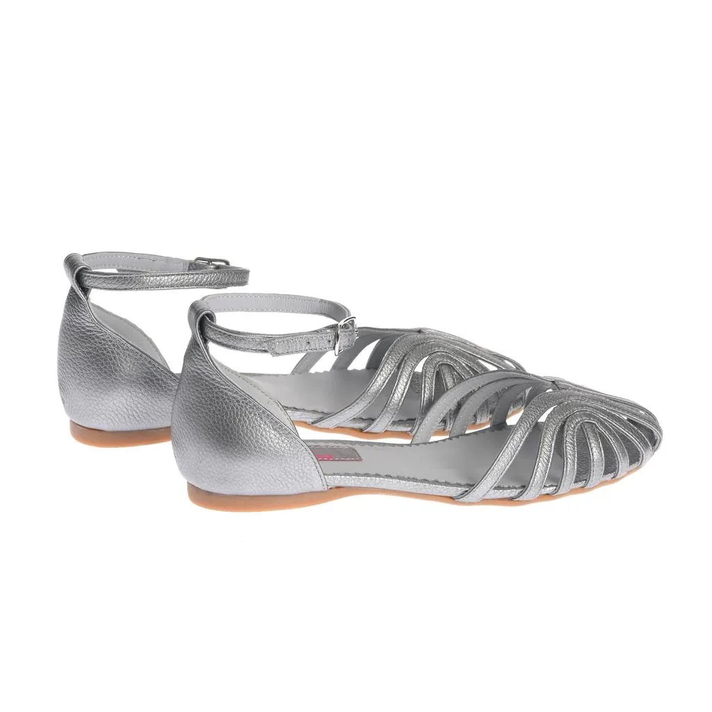 Ana Urbana Shoes Simplicity sandale argintiu talpa plata