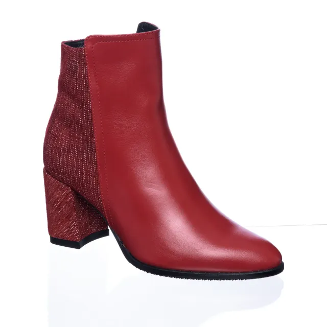 Catinca Shoes GX31 RBP ghete piele naturala rosu picatele
