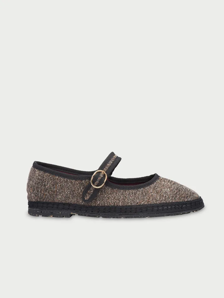 Flagelus Gynt pantofi Mary Jane lână negru