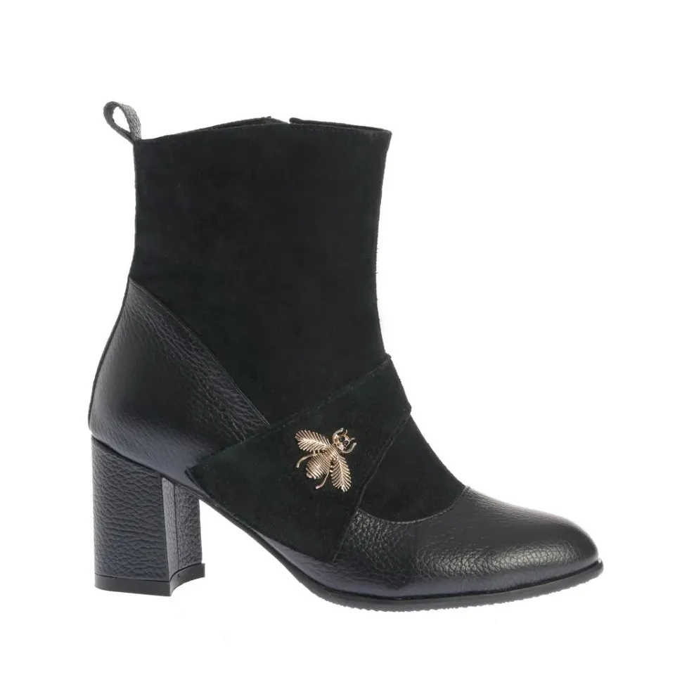 Ana Urbana Shoes Anemona botine negre toc gros 6 cm