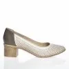 Catinca Shoes T2 BG pantofi piele naturala bej cu gri