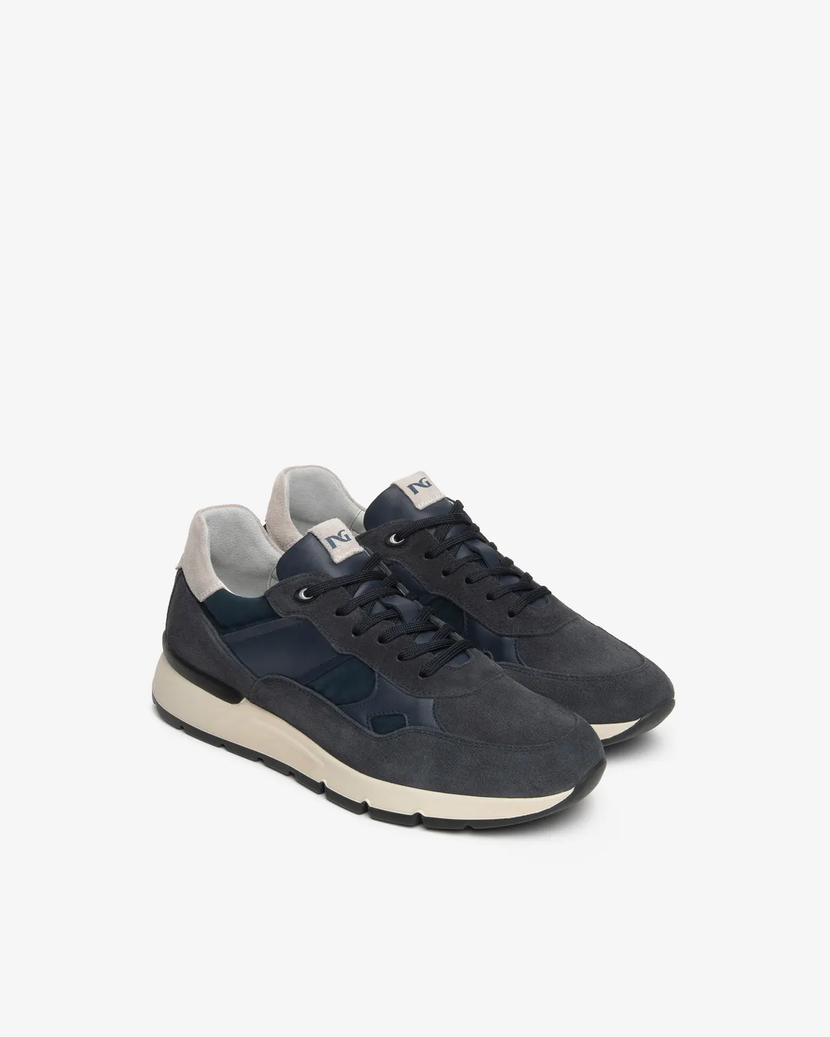 Sneakers barbati NeroGiardini piele intoarsa canvas