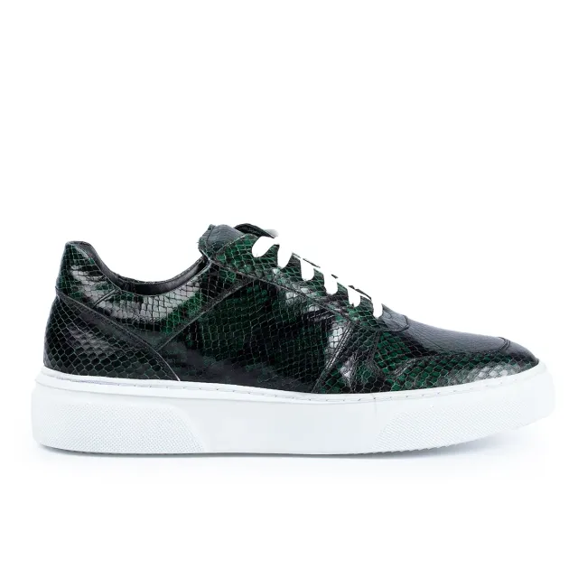 Lucas Shoes 001 sneakers barbati verde piele naturala