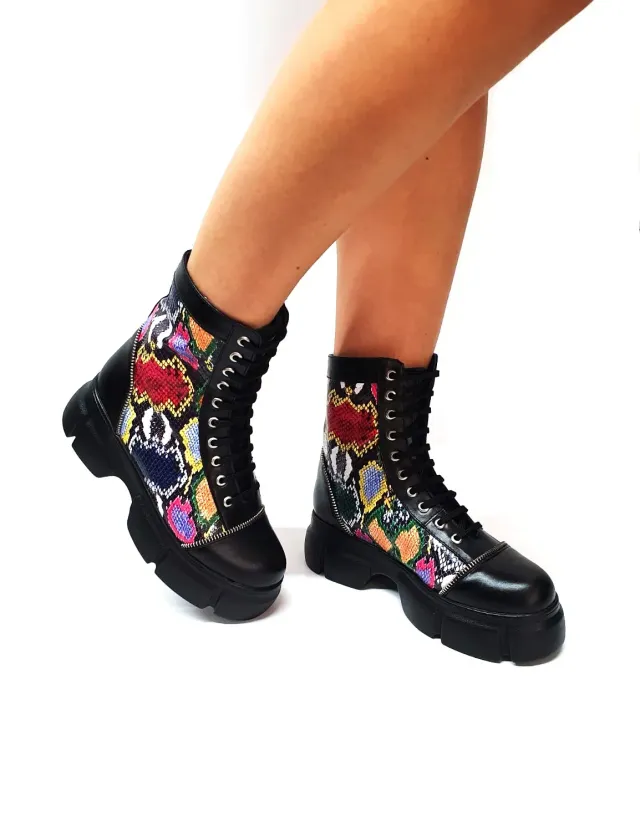 Catinca Shoes BC31 NBCC bocanci dama piele negru croco