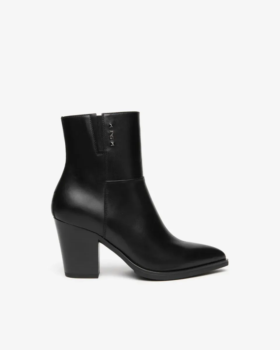 NeroGiardini botine damă piele toc western 80 mm