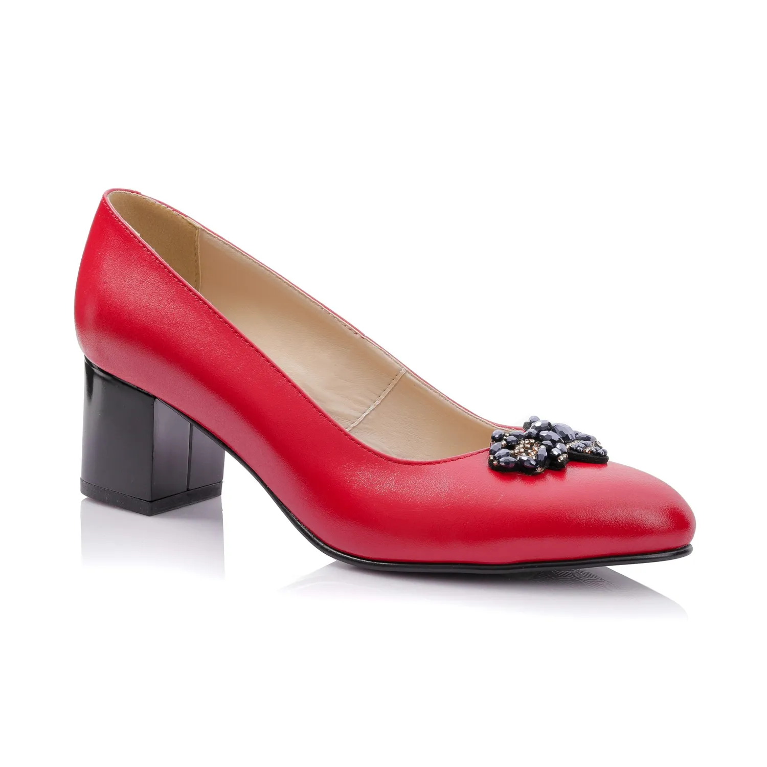 Catinca Shoes A62 RB pantofi damă piele roșu box