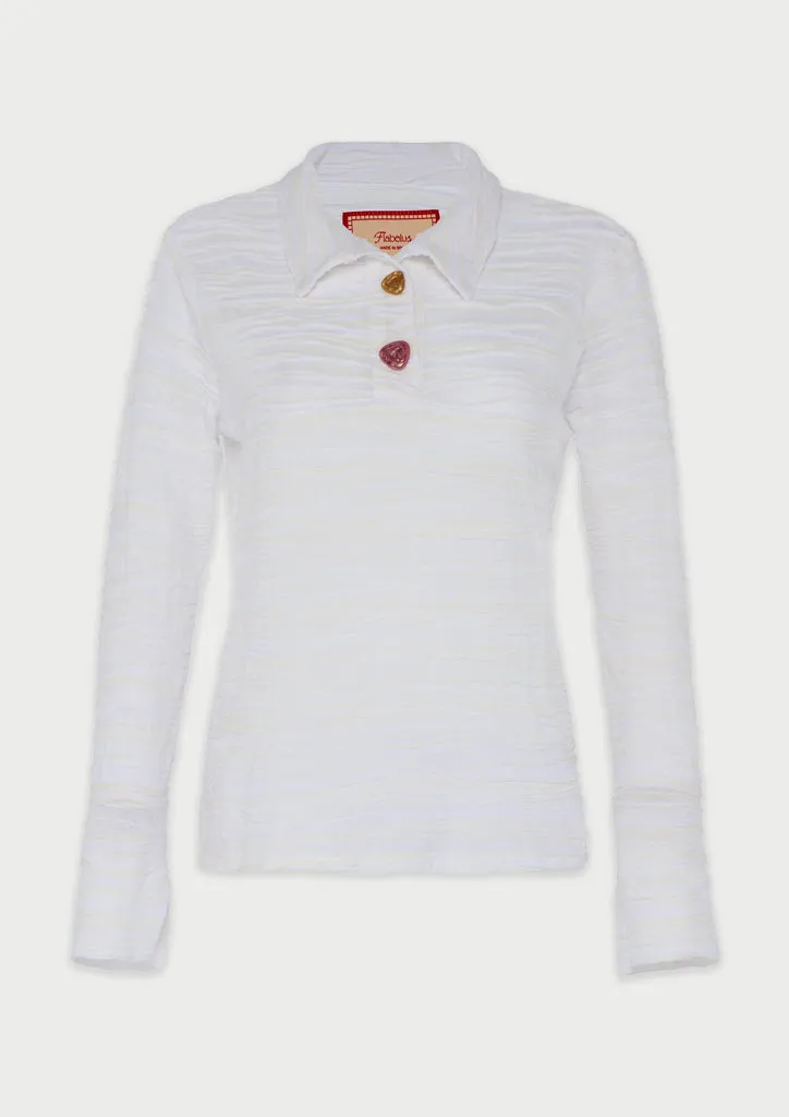 Flagelus Gatsby Glam White cămașă albă bumbac