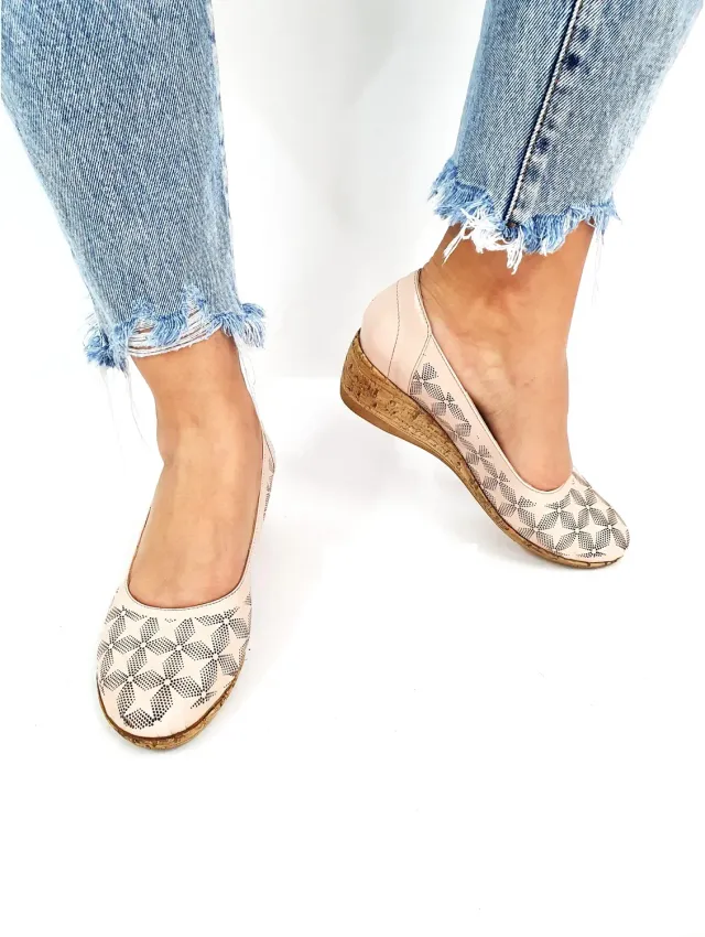 Catinca Shoes T13 BJ pantofi dama bej perforati