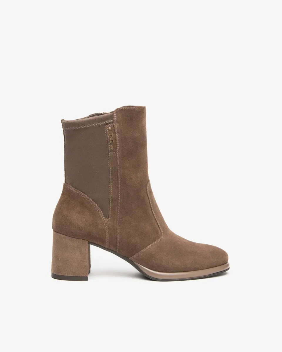 NeroGiardini botine dama piele intoarsa toc 60mm