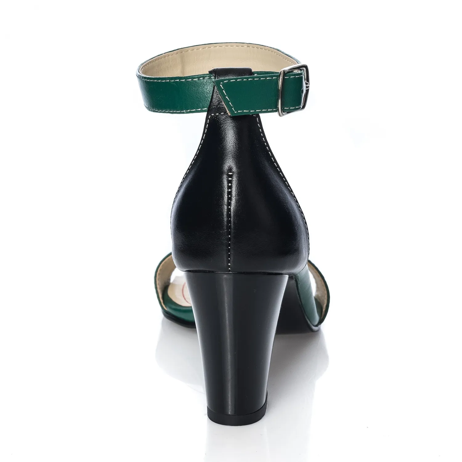 Catinca Shoes S10 VN sandale dama verde negru piele