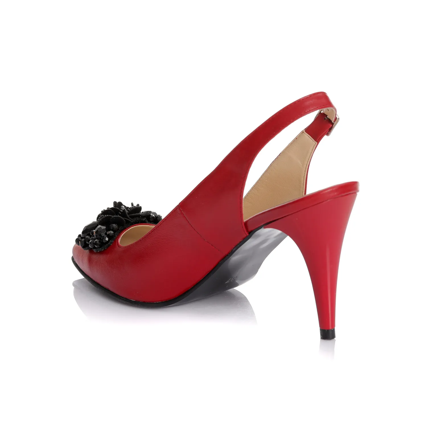 Catinca Shoes D43 RB sandale dama piele naturala rosu box