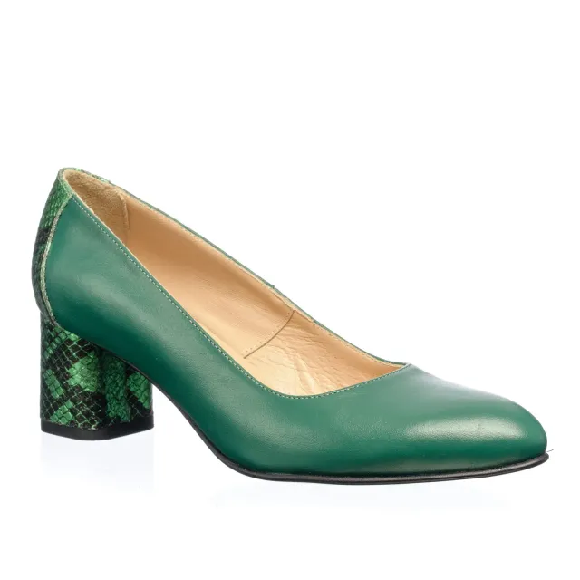 Catinca Shoes A4 VSV pantofi dama verde sarpe piele