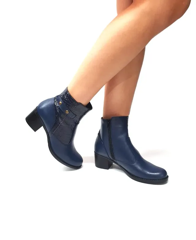 Catinca Shoes GX53 BBC ghete dama blu box croco piele