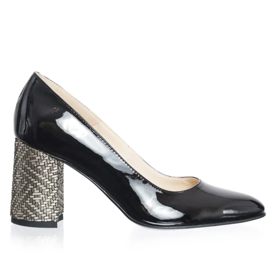 Catinca Shoes R11 NL pantofi piele negru lac