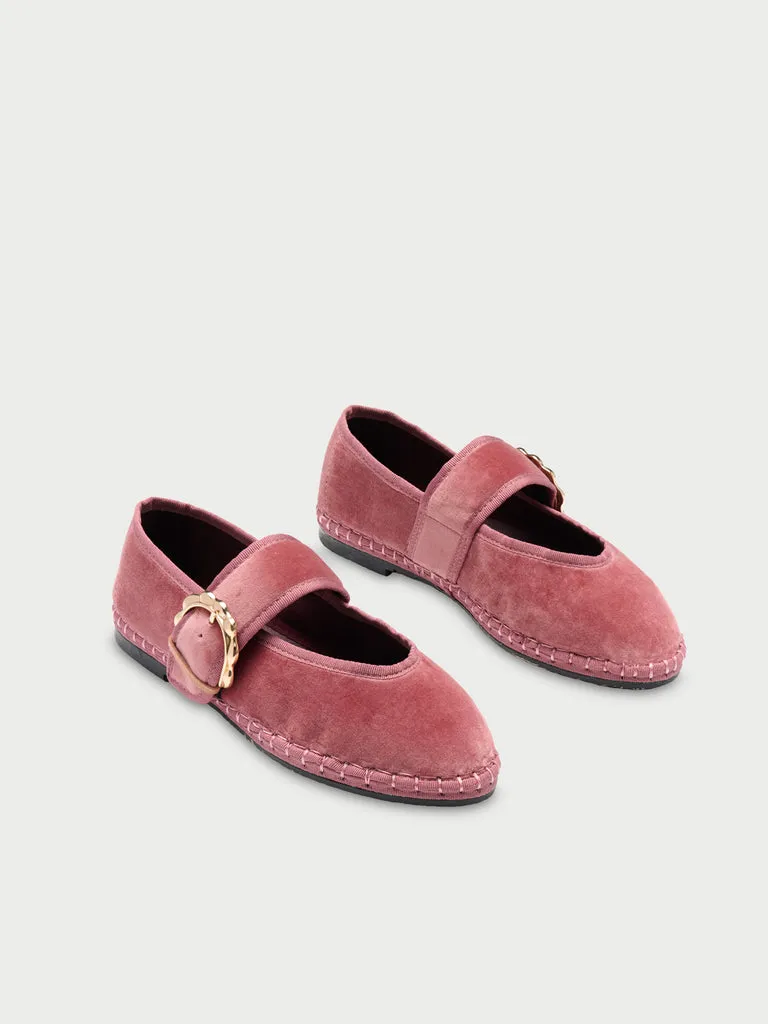 Flagelus Sophie Pink pantofi Mary Jane roz catifea