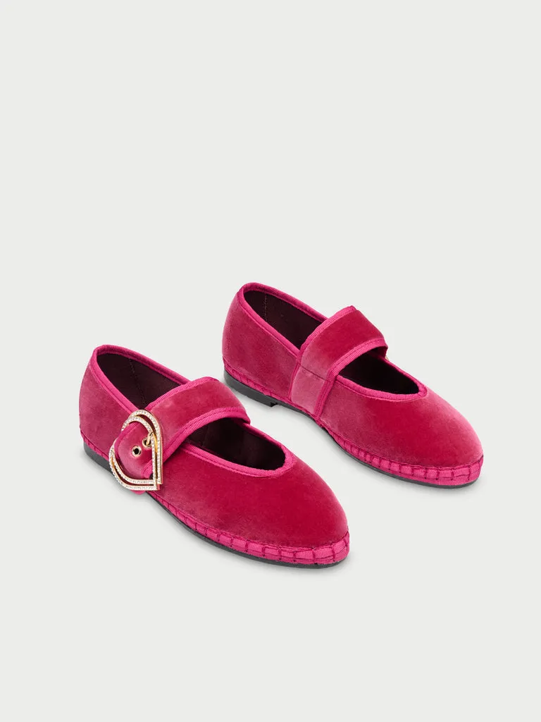 Flagelus Sophie Love Pink pantofi mary jane roz catifea