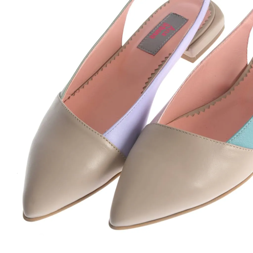 Ana Urbana Glasgow balerini bej piele slingback