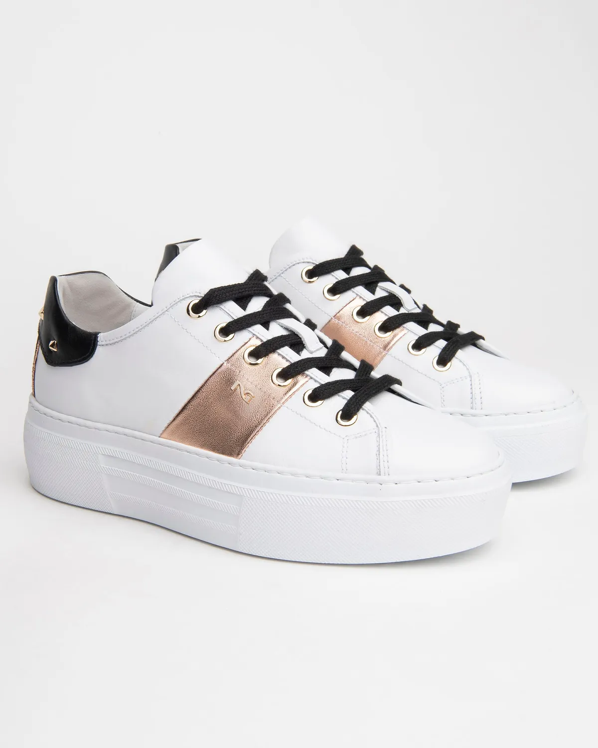 NeroGiardini sneakers dama piele albi platforma