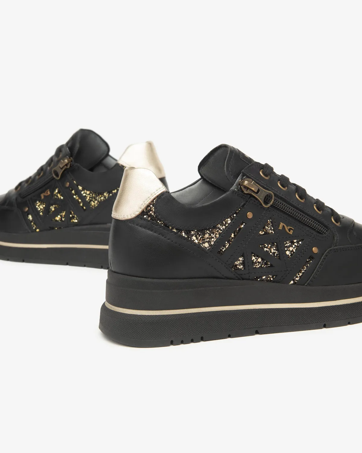 Sneakers dama NeroGiardini piele si material tehnic toamna-iarna
