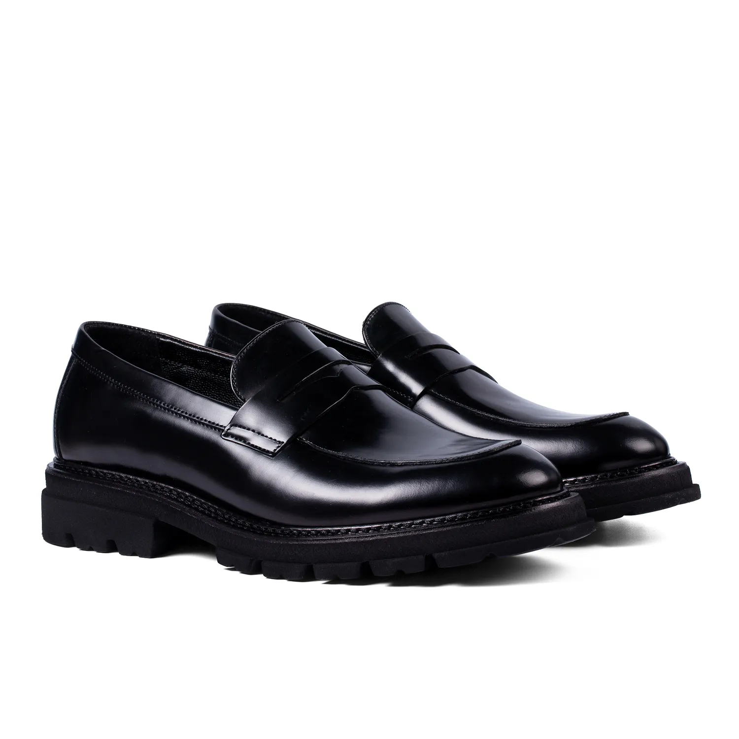 Lucas Shoes Ezra Ukr mocasini negru lac piele
