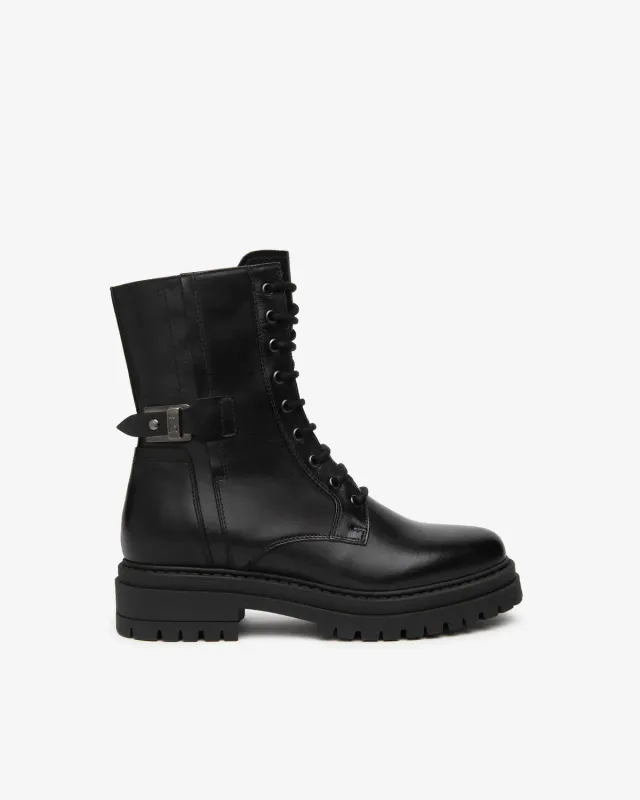 NeroGiardini Bocanci Combat Piele Dama Toc 40